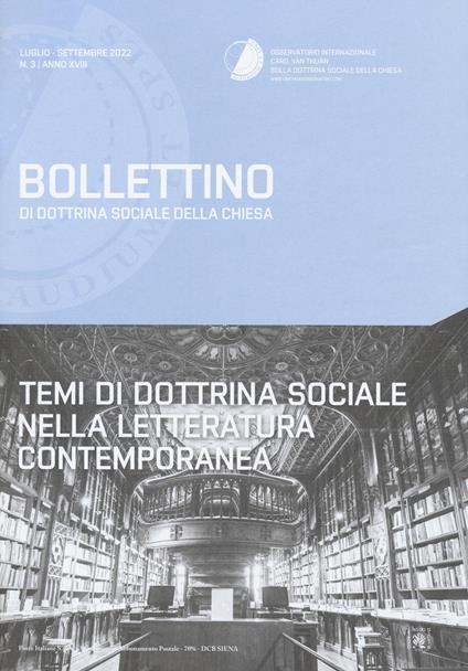 Bollettino di dottrina sociale della Chiesa (2022). Vol. 3 - copertina