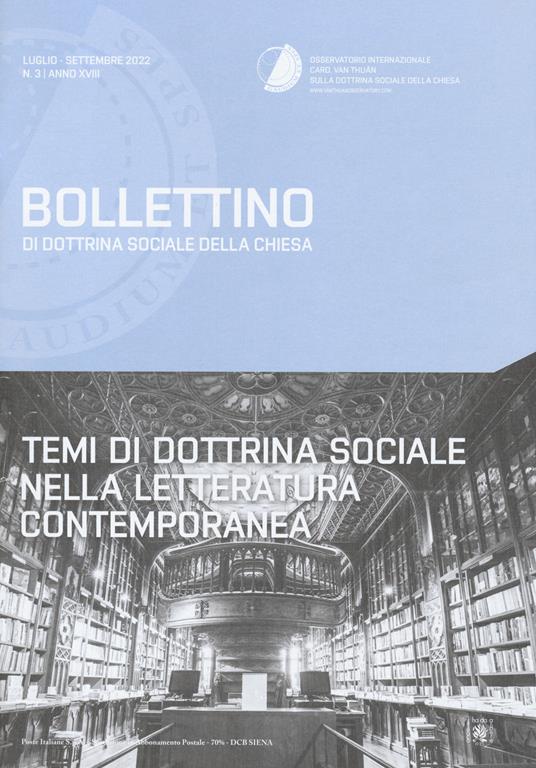 Bollettino di dottrina sociale della Chiesa (2022). Vol. 3 - copertina