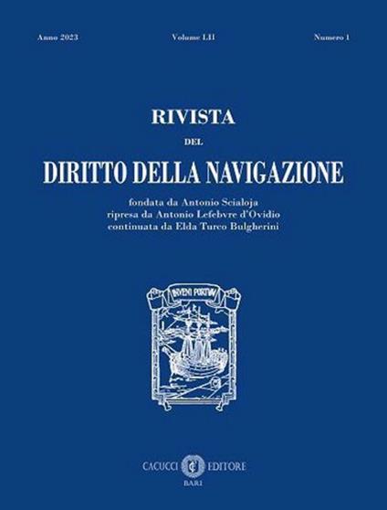 Rivista del diritto della navigazione (2023). Vol. 1 - copertina