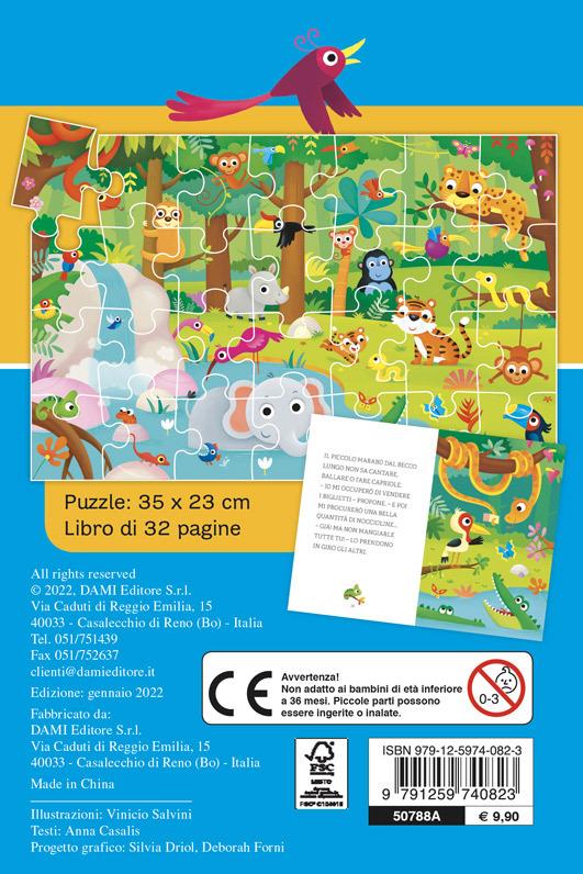 Gli animali della giungla. Storie da costruire. Ediz. a colori. Con puzzle  da 28 pezzi - Anna Casalis - Libro - Dami Editore 