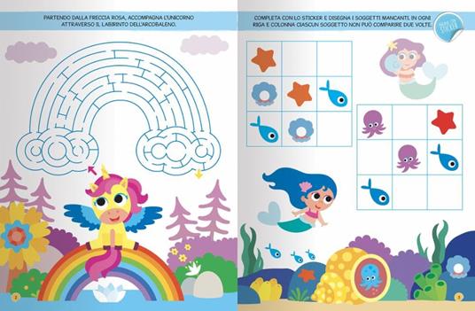 Mondi magici. Giochi, attività divertenti e tanti sticker scintillanti. Ediz. a colori - Serena Vezzani - 2