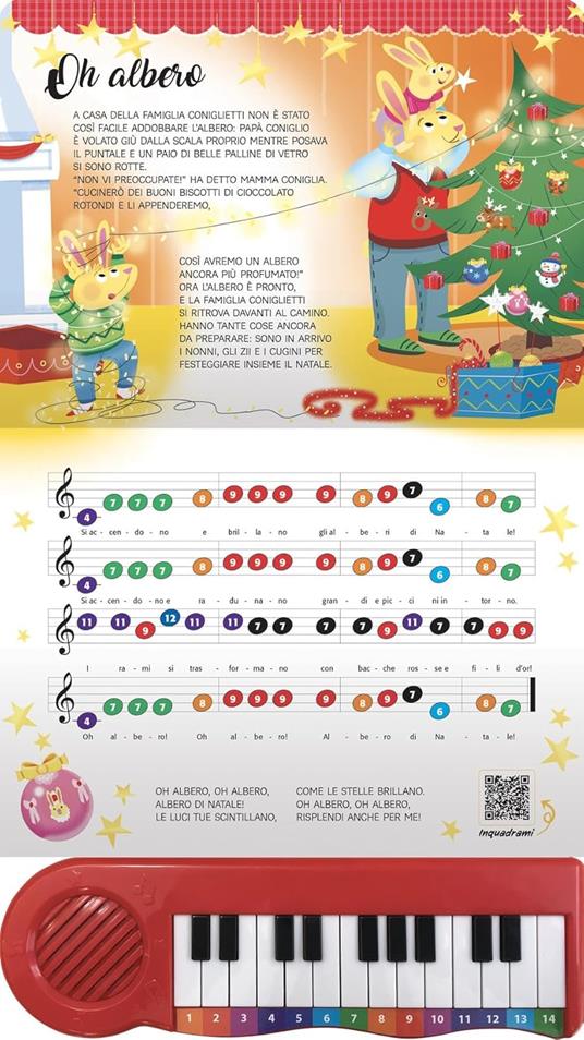 Il libro pianoforte di Natale. Con 8 famose canzoncine da leggere, cantare e suonare! Ediz. illustrata - Anna Casalis - 2