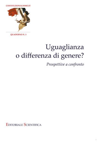 Uguaglianza o differenza di genere? Prospettive a confronto - copertina