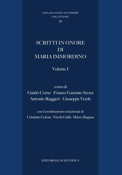 Scritti in onore di Maria Immordino - copertina