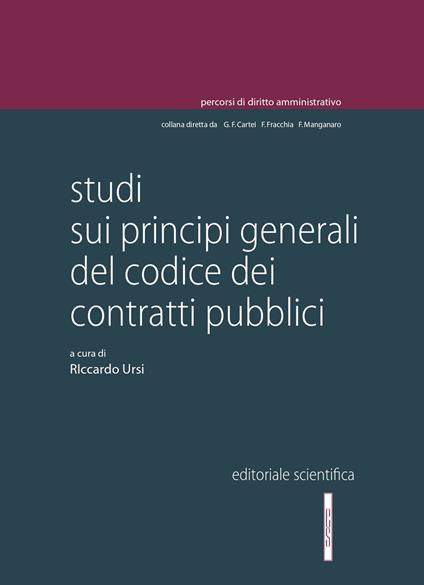 Studi sui principi generali del Codice dei contratti pubblici - copertina