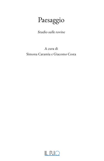 Paesaggio. Studio sulle rovine - copertina