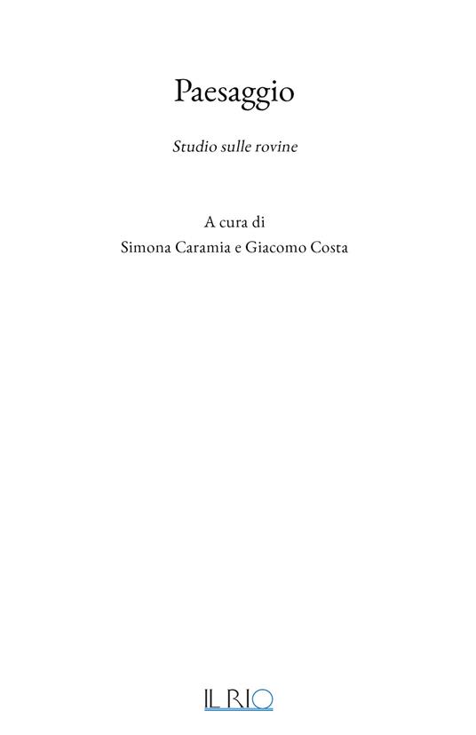 Paesaggio. Studio sulle rovine - copertina