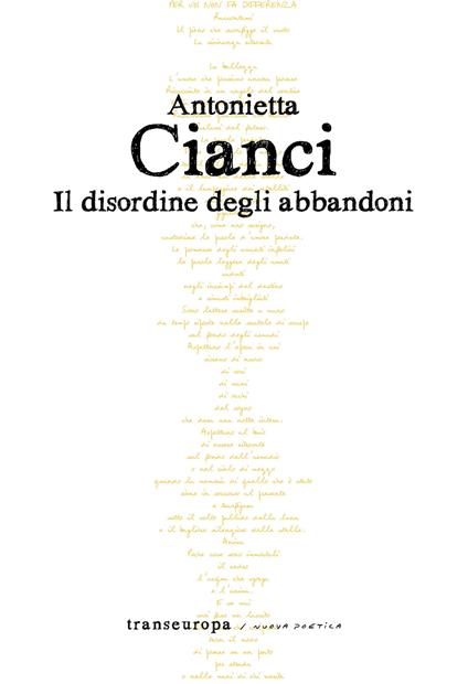 Il disordine degli abbandoni - Antonietta Cianci - copertina