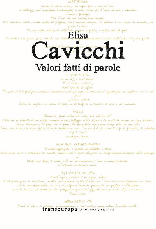 Valori fatti di parole - Elisa Cavicchi - copertina