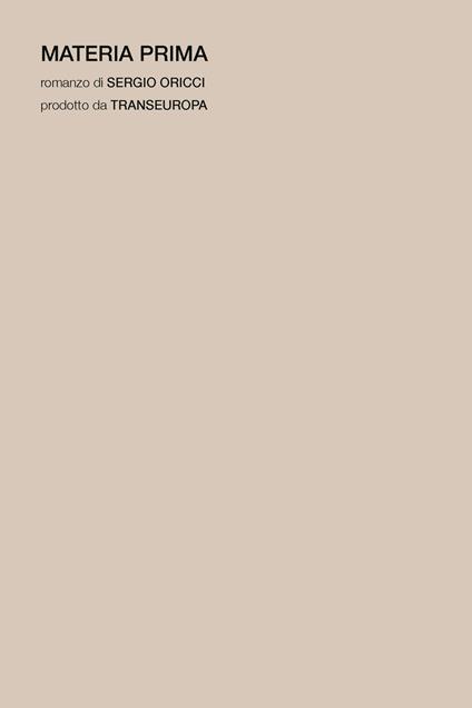 Materia prima - Sergio Oricci - copertina