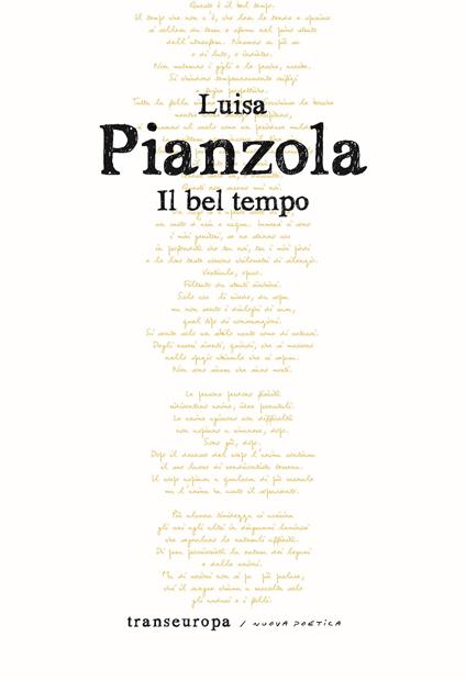 Il bel tempo - Luisa Pianzola - copertina