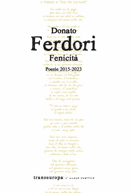 Fenicità. Poesie 2015-2023 - Donato Ferdori - copertina