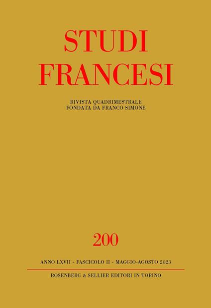 Studi francesi. Vol. 200: L' héritage de Molière: réécritures, traductions et représentations du Grand Siècle à l'âge contemporain - copertina