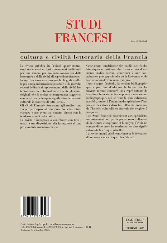 Studi francesi. Ediz. multilingue. Vol. 206: Reconstruire le passé: IA, philologie et imagerie au secours des manuscrits brûlés - 2