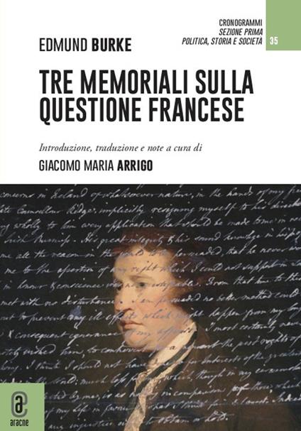 Tre memoriali sulla questione francese - Edmund Burke - copertina