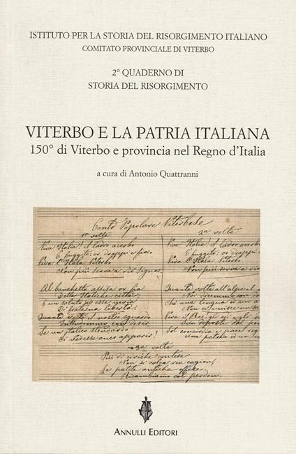 Viterbo e la patria italiana. 150° di Viterbo e provincia nel Regno d'Italia - copertina