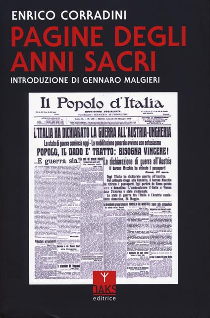 Pagine degli anni sacri - Enrico Corradini - copertina