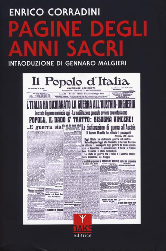 Pagine degli anni sacri - Enrico Corradini - copertina