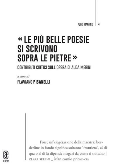 «Le più belle poesie si scrivono sopra le pietre». Contributi critici sull'opera di Alda Merini - copertina