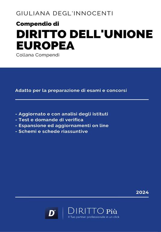 Compendio di diritto dell'Unione Europea - Giuliana Degl'Innocenti - copertina
