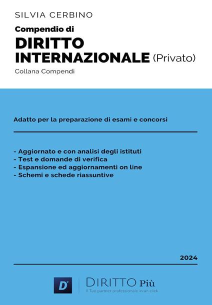 Compendio di diritto internazionale (privato) - Silvia Cerbino - copertina