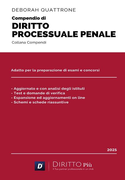 Compendio di diritto processuale penale - Deborah Quattrone - copertina