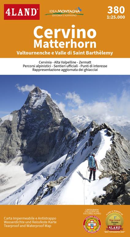 Cervino Matterhorn. Valtournenche e Valle di Saint Barthèlemy. Carta 1:25.000 - copertina