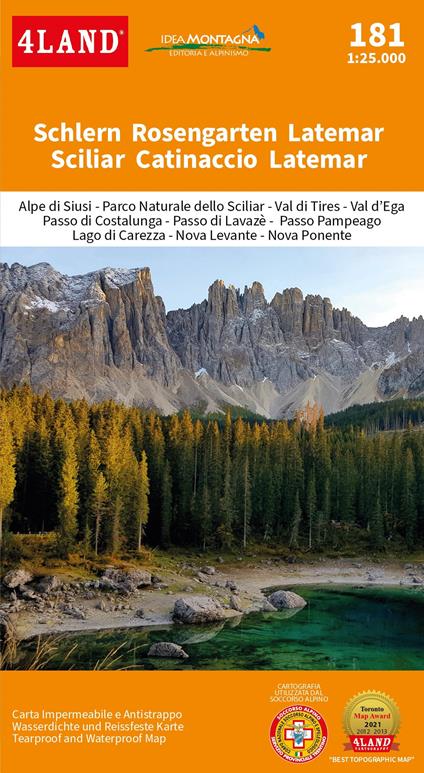 Schlern Rosengarten Latemar-Sciliar Catinaccio Latemar-Parco Naturale dello Sciliar 1:25.000 - 4LAND Srl - copertina