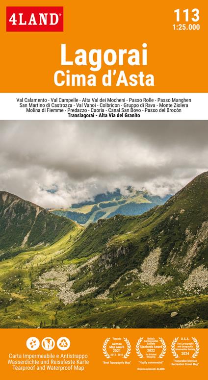 Lagorai. Cima d'Asta 1:25.000 - copertina