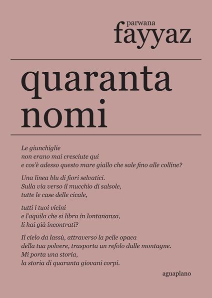 Quaranta nomi. Testo inglese a fronte - Parwana Fayyaz - copertina