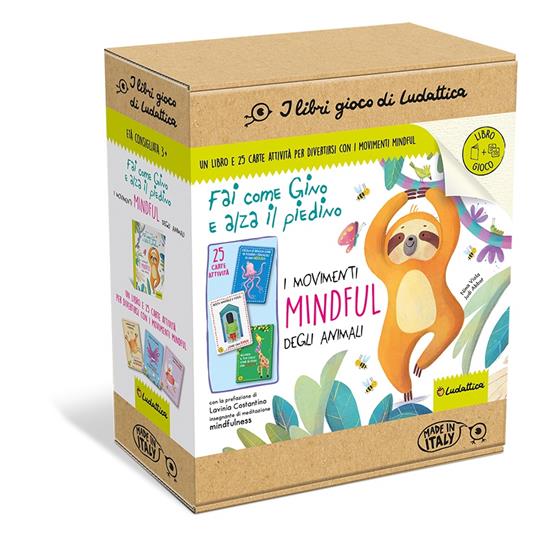 Fai come Gino e alza il piedino! I movimenti mindful degli animali. Ediz. a colori. Con 20 flash cards - copertina