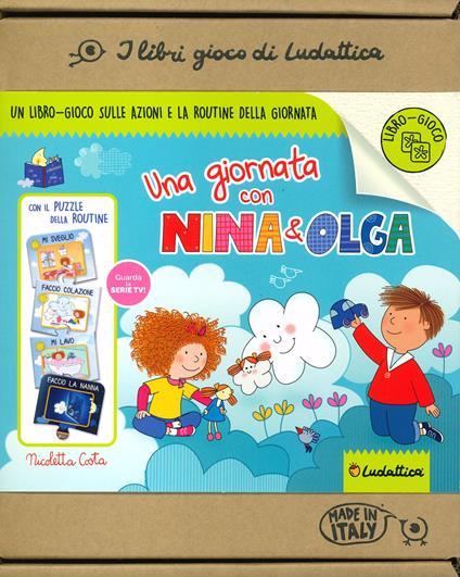 Un giornata con Nina & Olga. Ediz. a colori. Con puzzle della routine - Nicoletta Costa - copertina