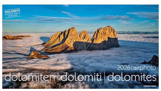 Dolomiten. Dolimiti. Airfhoto. Calendario 2026 - copertina