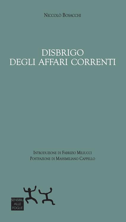 Disbrigo degli affari correnti - Niccolò Bosacchi - copertina
