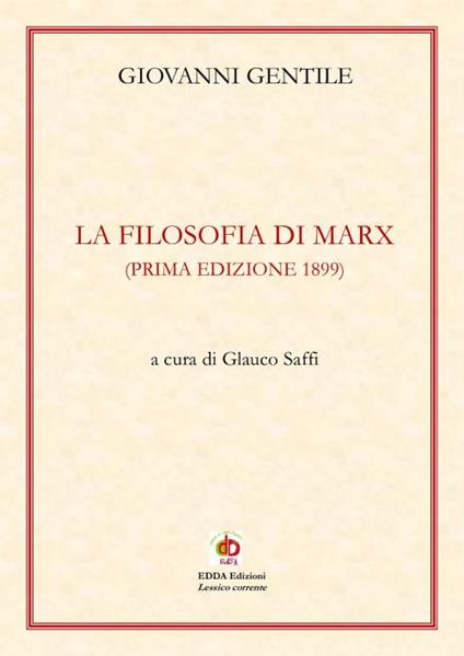 La filosofia di Marx - Giovanni Gentile - copertina