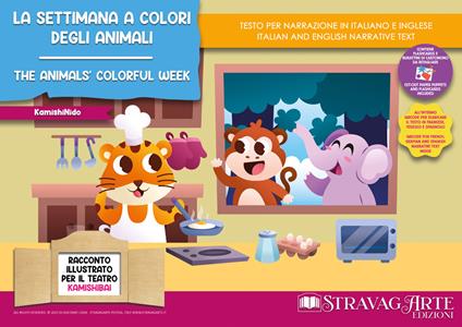 La settimana a colori degli animali. Storia kamishibai. Ediz. italiana e inglese. Con QR code per traduzioni (FR/DE/ES) e materiali didattici stampabili. Con burattini da ritagliare. Con flashcards - Linda Di Giacomo - copertina