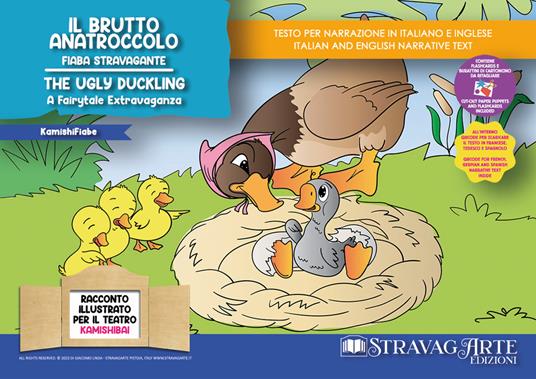Il brutto anatroccolo. Storia kamishibai. Ediz. italiana e inglese. Con QR code per traduzioni (FR/DE/ES) e materiali didattici stampabili. Con burattini in cartoncino. Con flashcards - Linda Di Giacomo - copertina