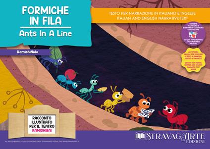 Formiche in Fila–Ants in a Line. Storia kamishibai bilingue. Ediz. illustrata. Con Flashcards. Con QR Code - Linda Di Giacomo - copertina