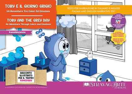 Toby e il giorno grigio: un'avventura tra colori ed emozioni.Storia Kamishibai Bilingue-Toby and the gray day: an adventure through colors and emotions. Ediz. bilingue - Linda Di Giacomo - copertina