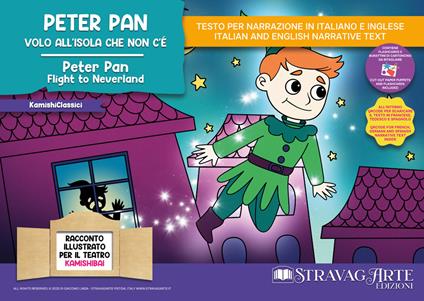 Peter Pan, volo all'Isola che non c'è-Peter Pan, flight to Neverland. Storia kamishibai bilingue. Con Flashcards. Con QR Code - Linda Di Giacomo - copertina
