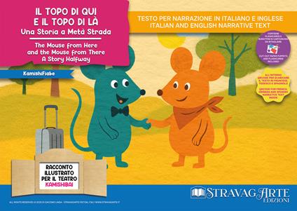 Il Topo di qui e il Topo di là. Una storia a metà trada. Storia kamishibai. Ediz. italiana e inglese. Con QR code per traduzioni (FR/DE/ES) e materiali didattici aggiuntivi. Con burattini da ritagliare. Con flashcards - Linda Di Giacomo - copertina