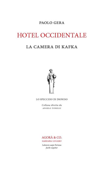 Hotel Occidentale. La camera di Kafka - Paolo Gera - copertina