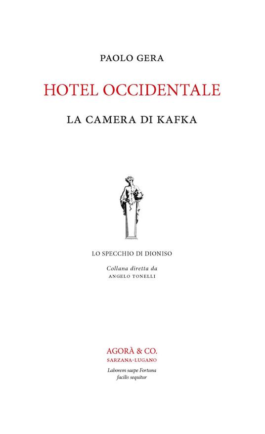 Hotel Occidentale. La camera di Kafka - Paolo Gera - copertina