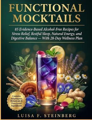 Functional Mocktails: 85 Evidence-Based Alcohol-Free Recipes for Stress Relief, Restful Sleep, Natural Energy, and Digestive Balance With 28-Day Wellness Plan - Luisa F Steinberg - cover