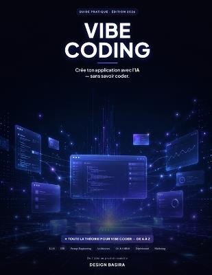 Vibe Coding: Crée ton application avec l'IA sans savoir coder - toute la théorie du vibe coding, de l'idée au produit rentable - Design Basira - cover