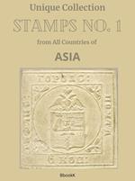 Unique Collection. Stamps No. 1 from All Countries of Asia.