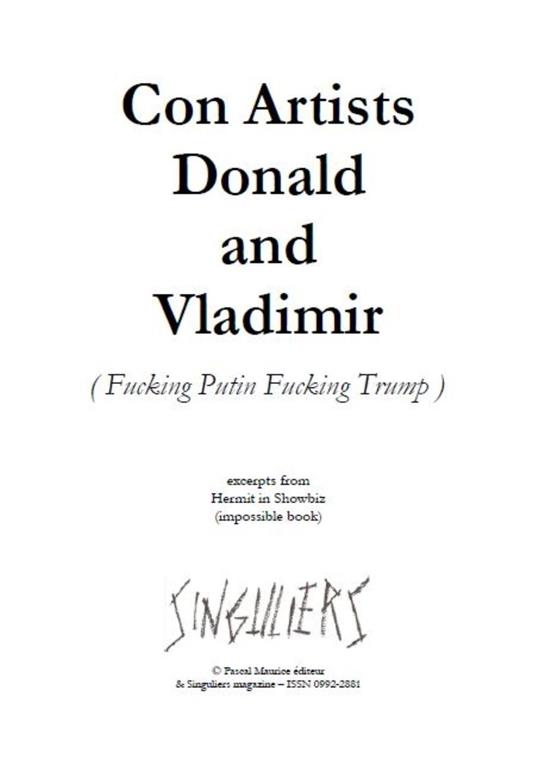 Con Artists Donald and Vladimir (Fucking Putin Fucking Trump)