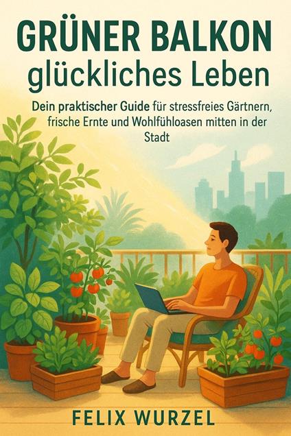 Grüner Balkon, glückliches Leben