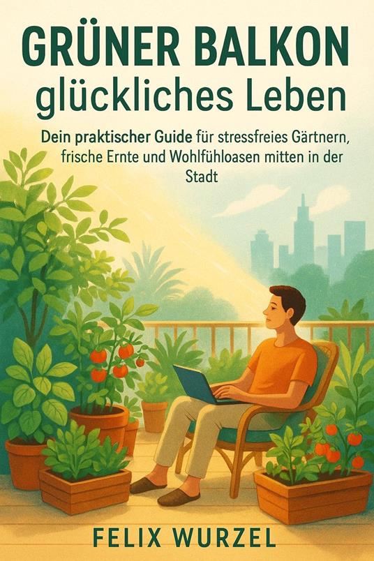 Grüner Balkon, glückliches Leben