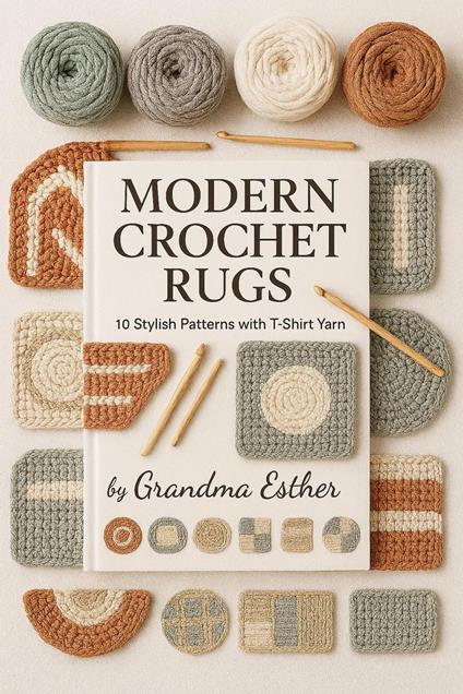 Modern Crochet Rugs: 10 Stylish Patterns with T-Shirt Yarn
